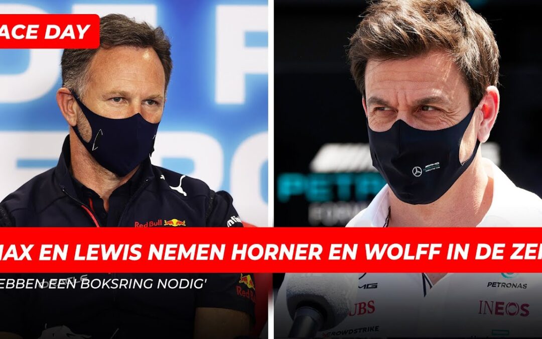 Max Verstappen en Lewis Hamilton nemen Horner en Wolff in de zeik: ‘Hebben een boksring nodig’