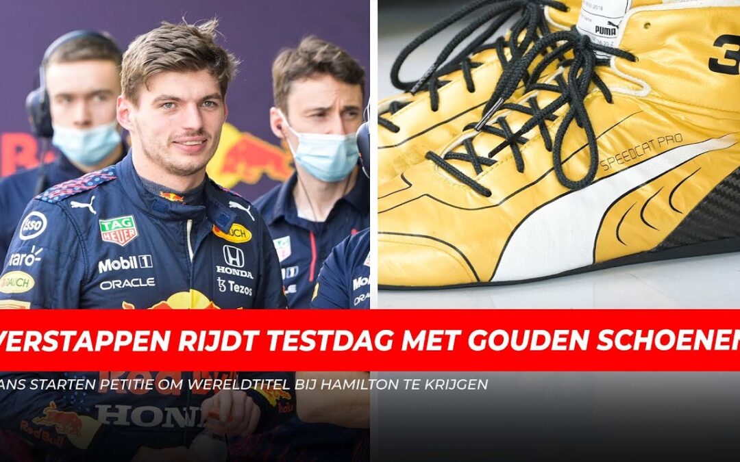 Verstappen rijdt testdag met gouden schoenen, fans starten petitie om titel bij Hamilton te krijgen
