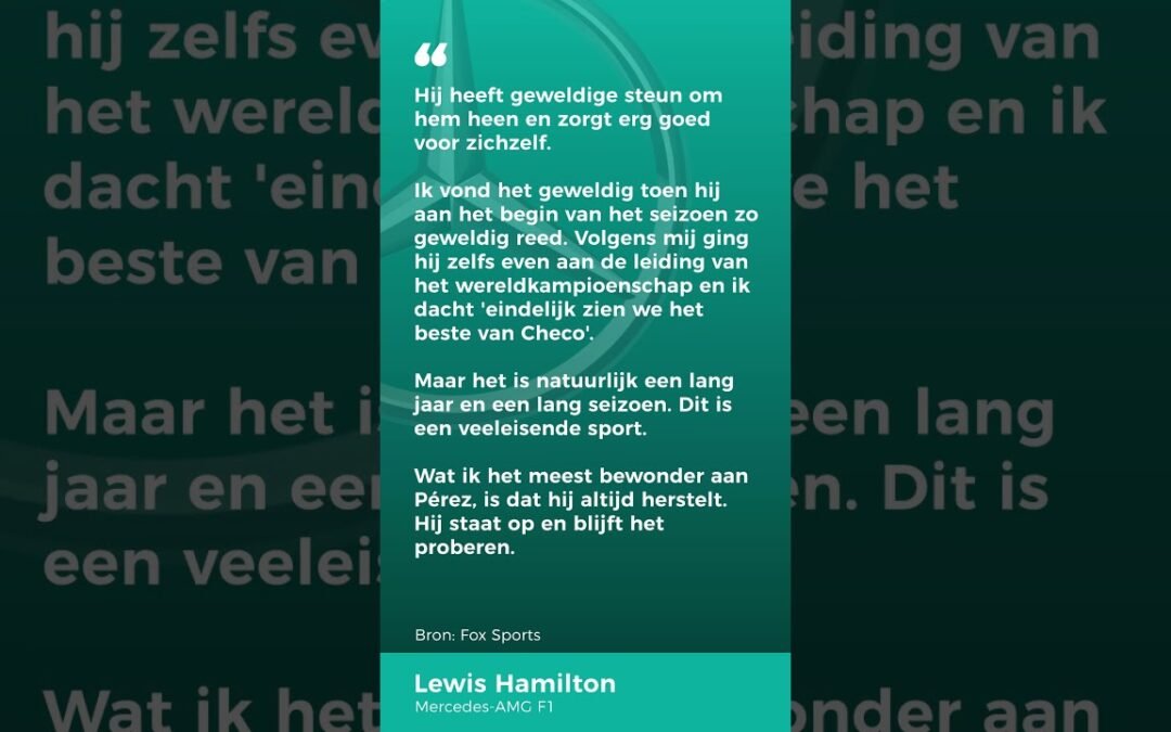 Hamilton sneert naar Red Bull over Pérez: “Het team helpt hem totaal niet”  #gpfans #lewishamilton